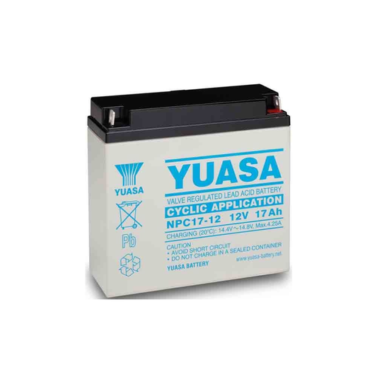 YUASA NPC17-12, 12V 17AH 20HR (AS 18AH, 19AH, 20AH, 21AH & 22AH)
