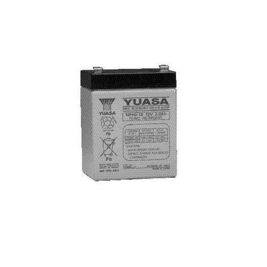 Yuasa Valve Regulated Lead Acid (VRLA) Battery NPH2-12, 12V 2Ah